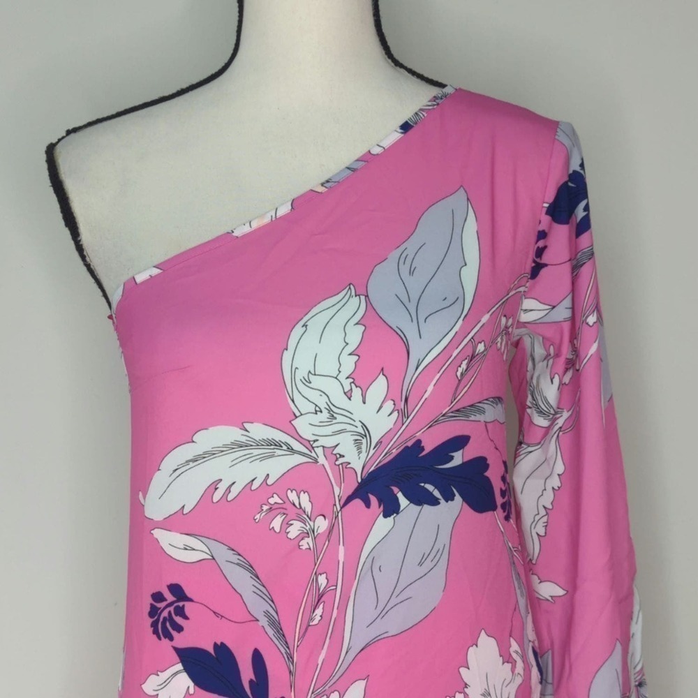 REVOLVE | Yumi Kim One Shoulder Eastern Garden Pink Mini Dress | SMALL - Picture 4 of 11